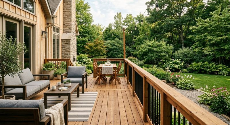 Redwood Deck Installation in Boston, MA